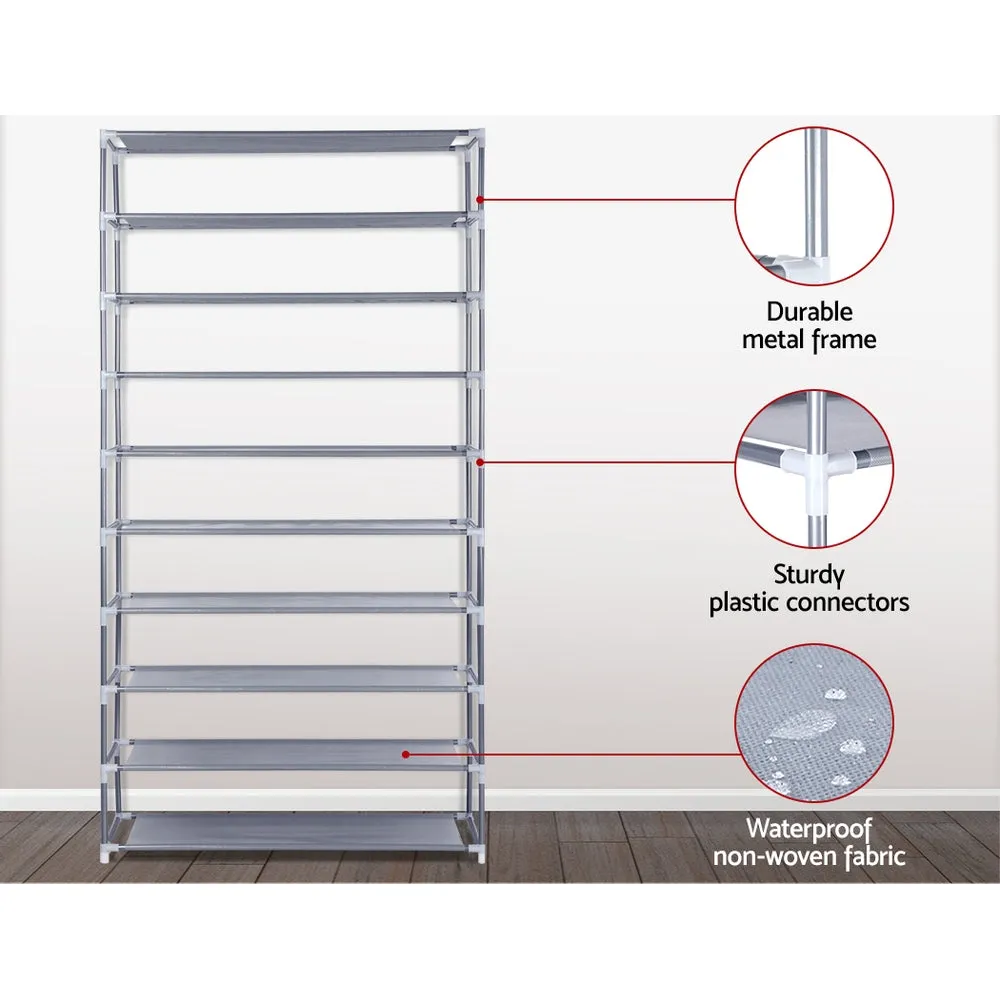 10-Tier Stackable Shoe Rack, Holds 50 Pairs, Artiss