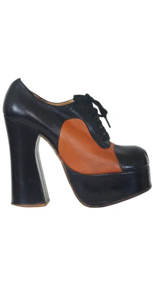 1970s Black & Brown Monster Platform Shoes