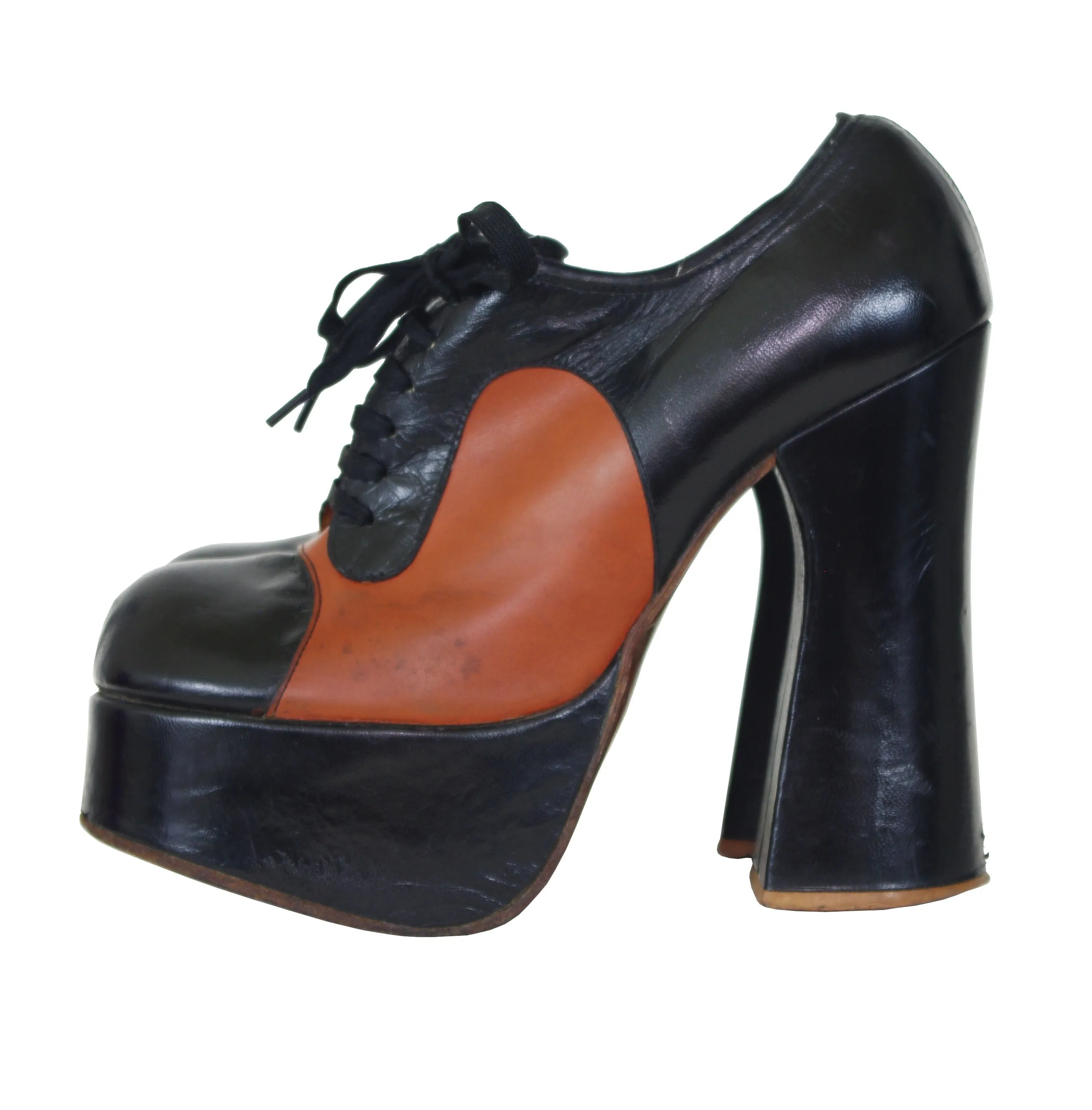 1970s Black & Brown Monster Platform Shoes