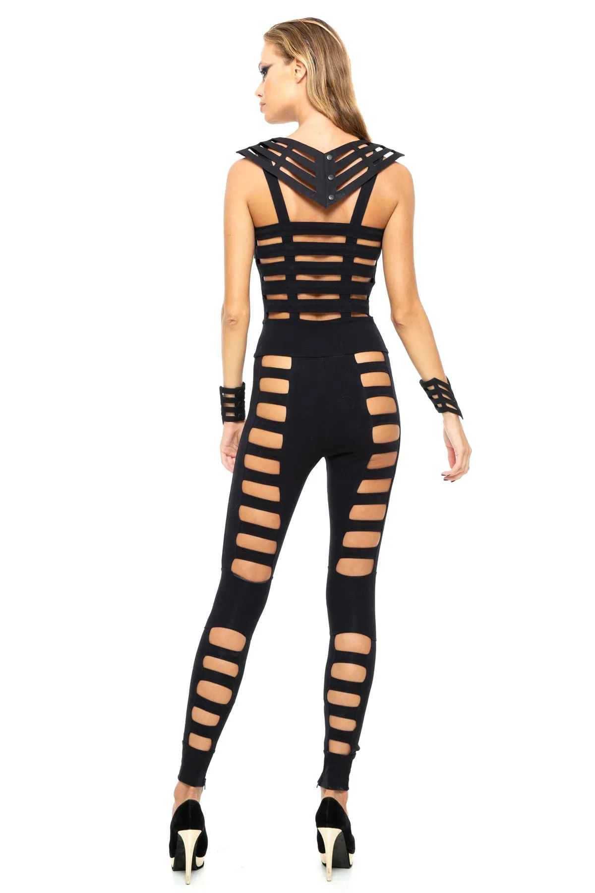 5D x Stellar Dust Cage Maxi Jumpsuit - cotton