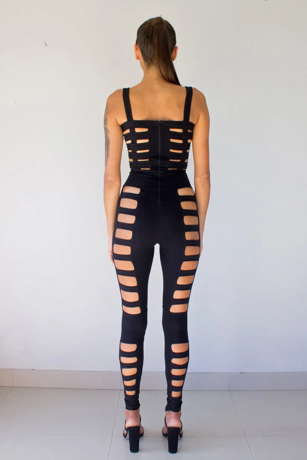 5D x Stellar Dust Cage Maxi Jumpsuit - cotton