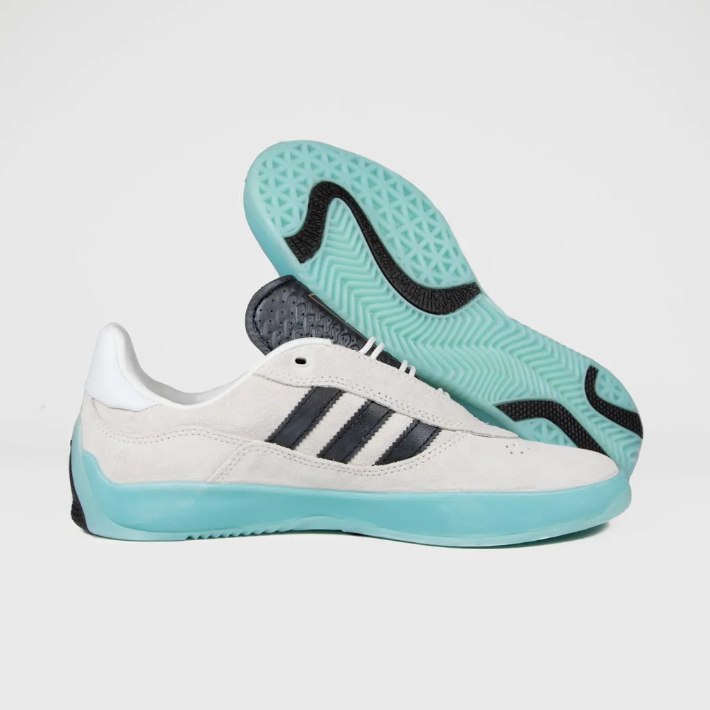 Adidas Skateboarding - Puig Shoes - Crystal White / Core Black / Light Aqua