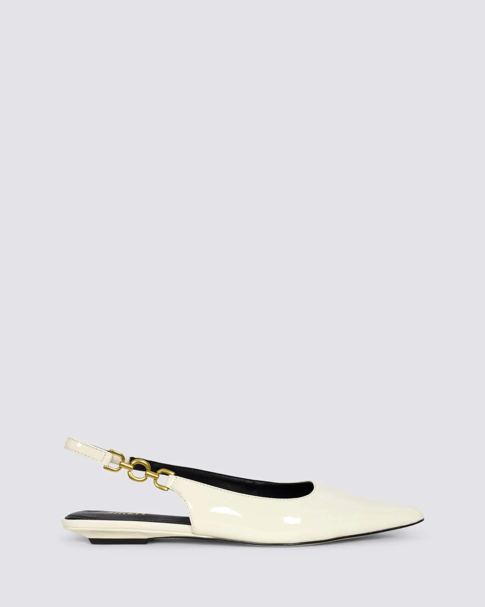 ALANA SLINGBACK FLATS CHALK WHITE PATENT