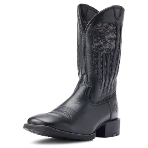 Ariat Men's Sport My Country VentTEK Western Boots Black Deertan 10044563