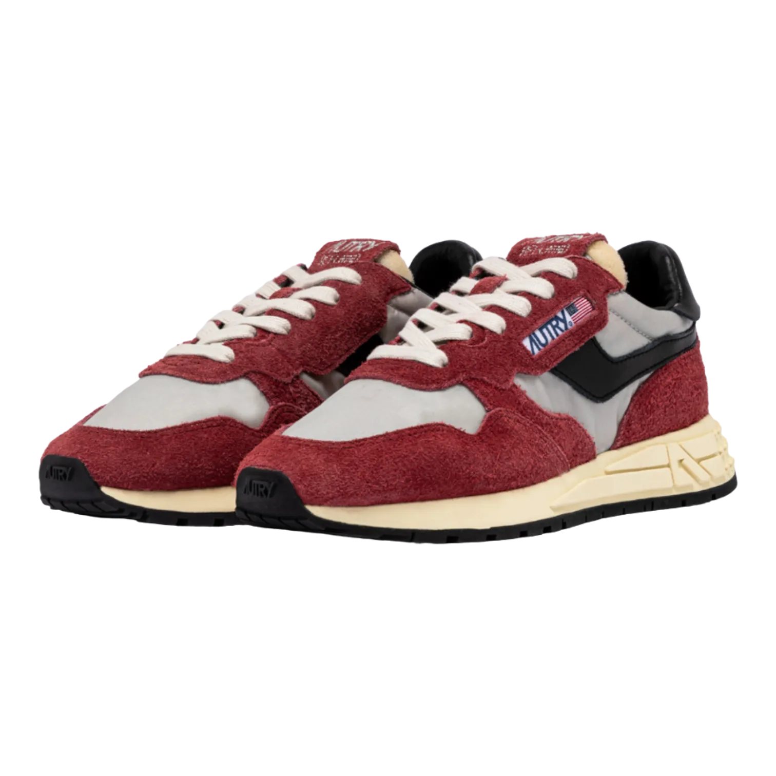 Autry Reelwind Low Red & Black Nylon and Suede for Women WWLW-HN07