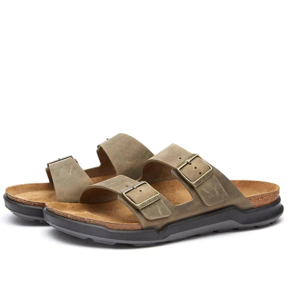 Birkenstock Arizona Cross Town Faded Khaki Waxy/Oiled Leather Regular