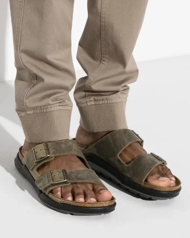 Birkenstock Arizona Cross Town Faded Khaki Waxy/Oiled Leather Regular