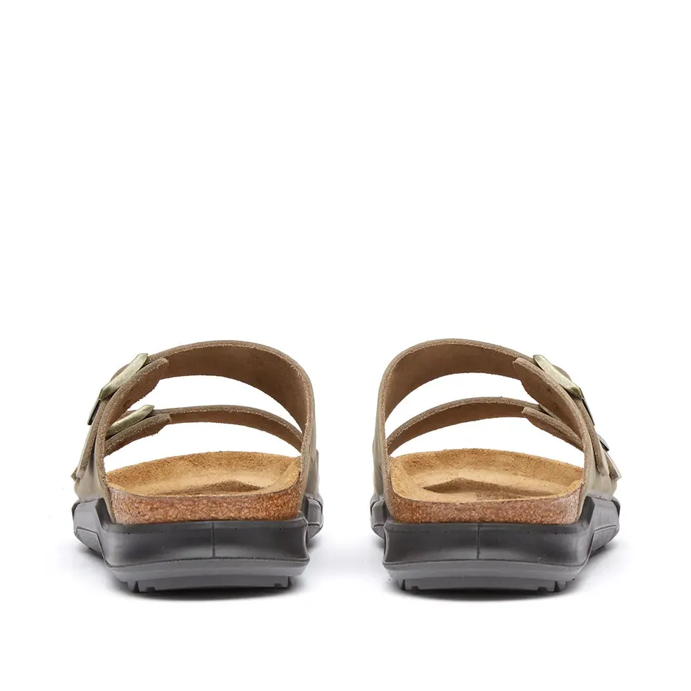 Birkenstock Arizona Cross Town Faded Khaki Waxy/Oiled Leather Regular