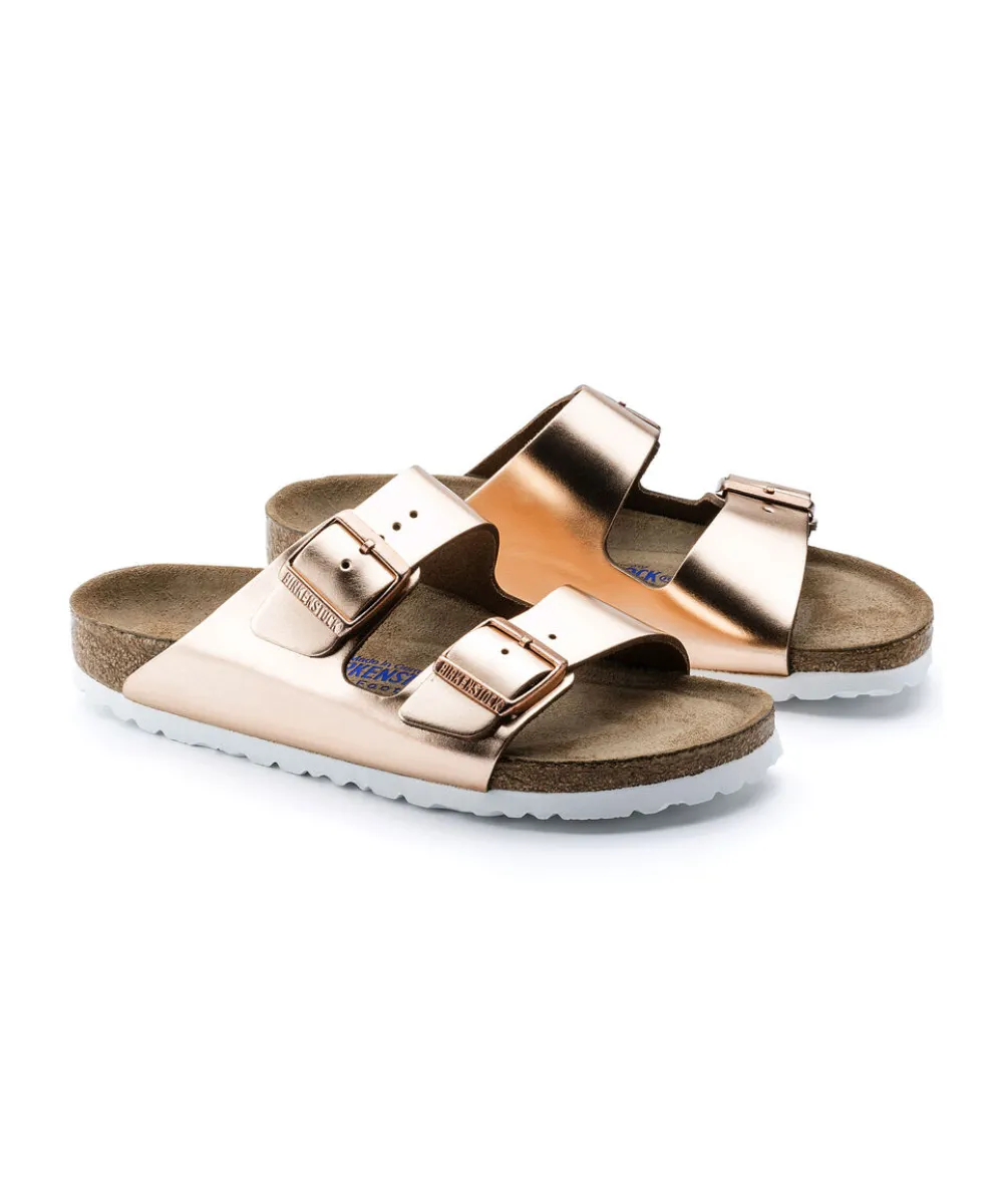 BIRKENSTOCK ARIZONA SOFT BEDDING NARROW FIT IN COPPER