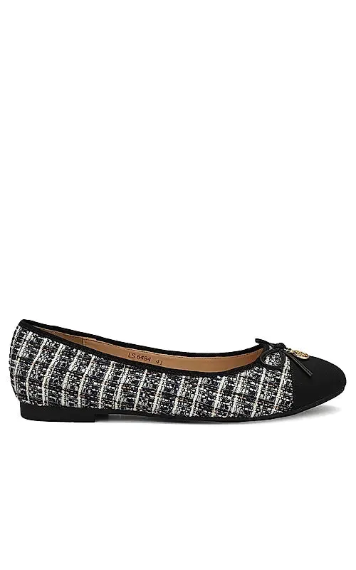 Black Ballerina Flats With Bow Detail