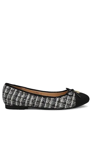 Black Ballerina Flats With Bow Detail