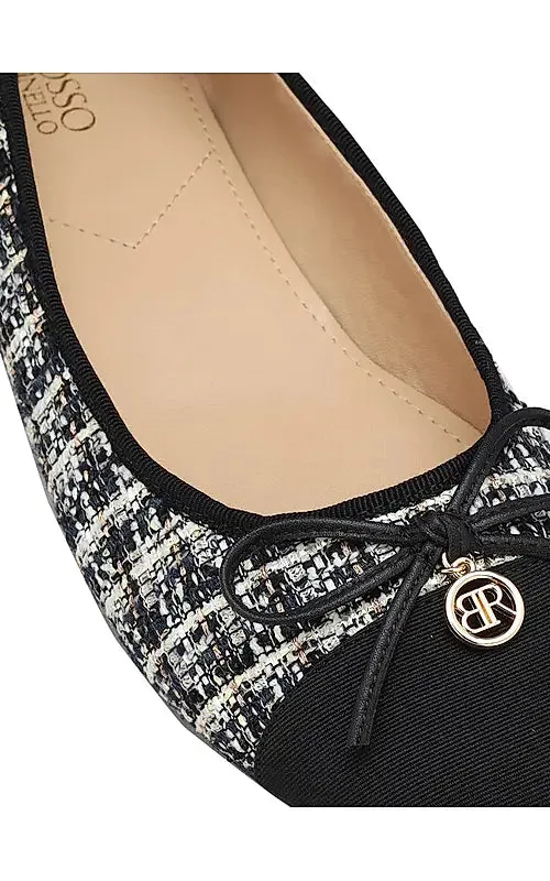 Black Ballerina Flats With Bow Detail