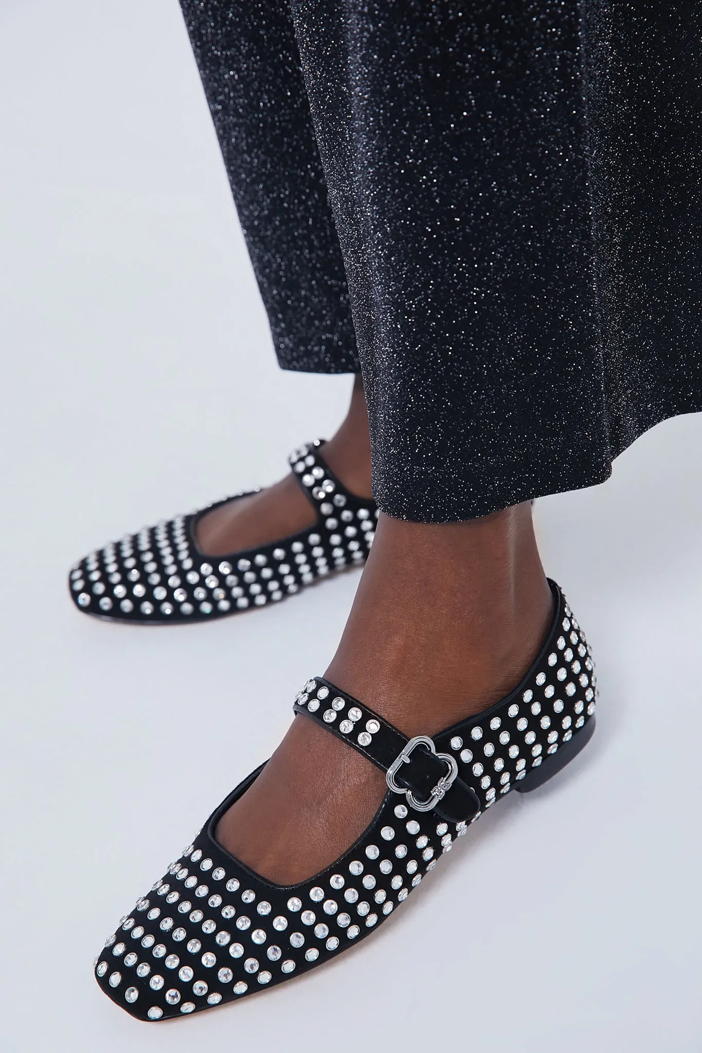 Black Michaela Gem Flats