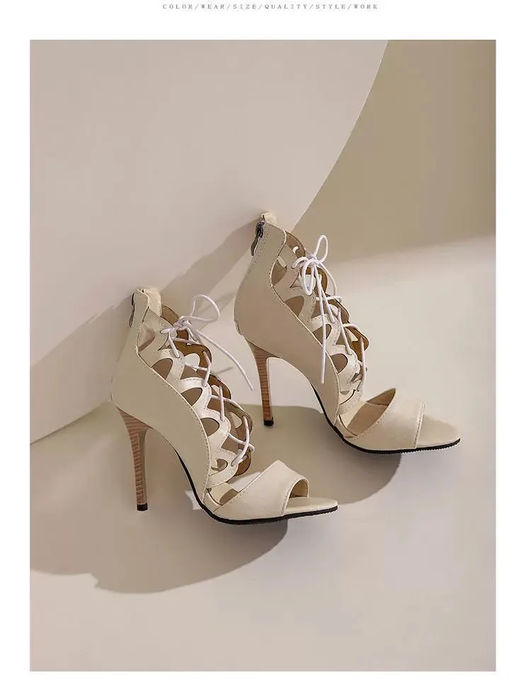 British Style Inspiration: Hollow Out Peep Toe Stiletto Ankle Boots