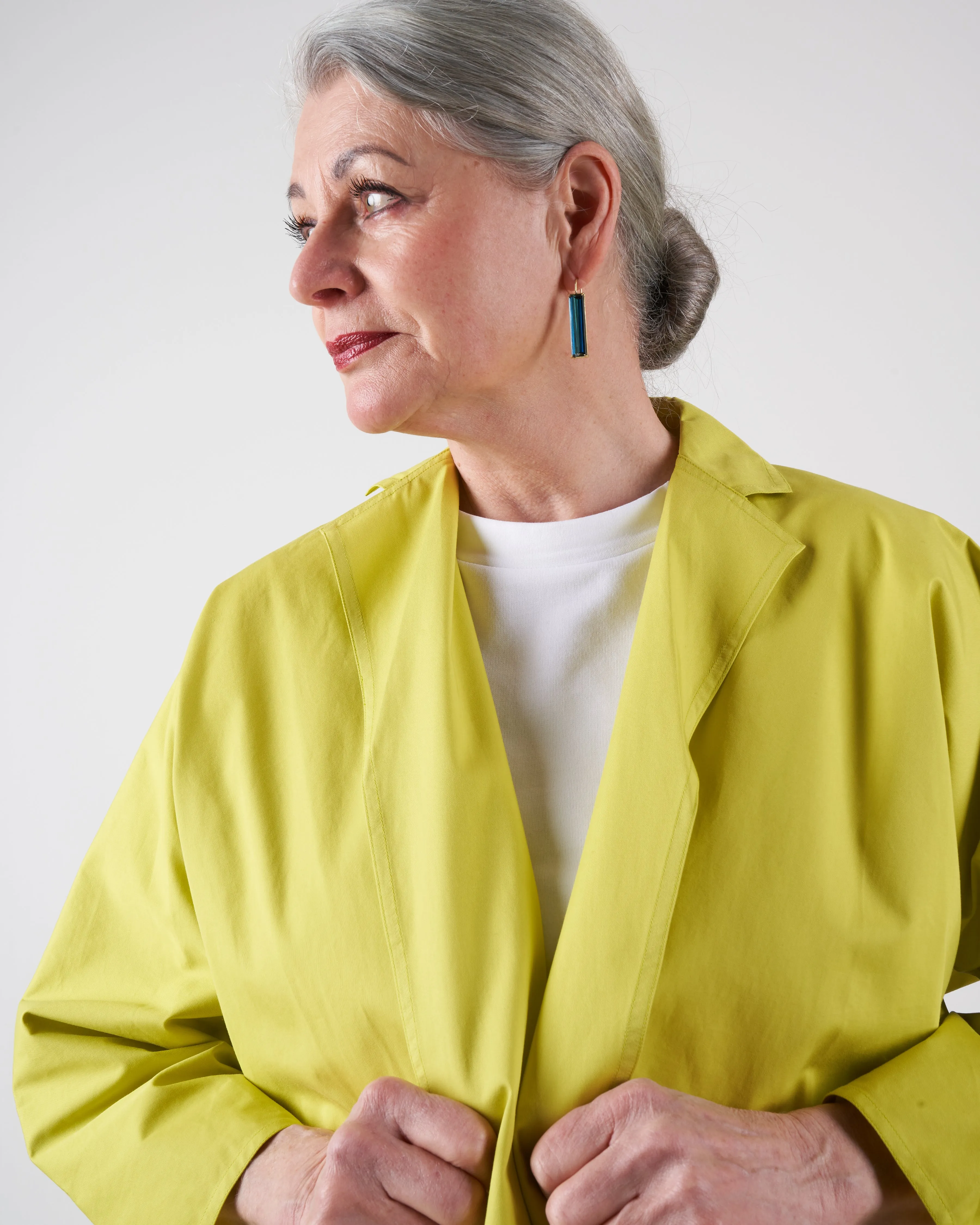 buttonless jacket - anise