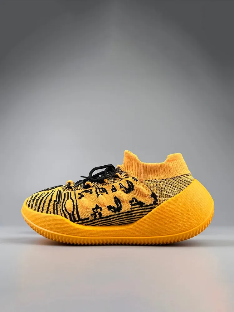 Contrast Color Sock Breathable Thick Sole Casual Shoes