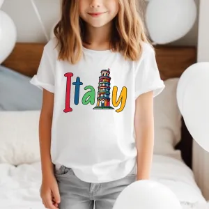 Cute Italy Trip shirt | Italy Vacation Shirt | World Traveler Italian Gift | Leaning Tower of Pisa | Super Soft Youth Jersey T-shirt