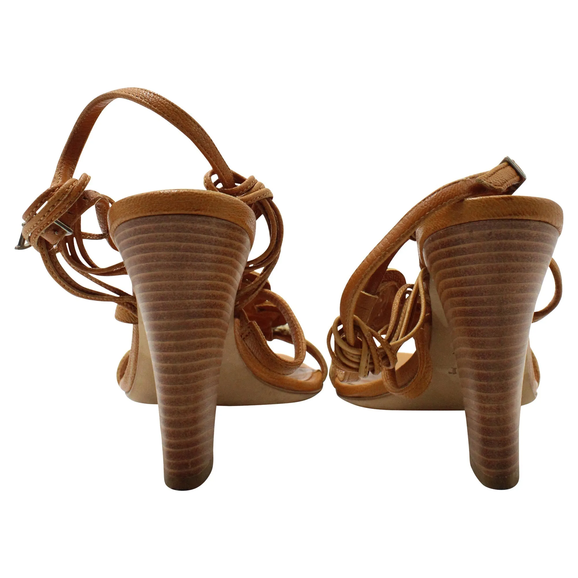 Dior Thong-Style Strappy Sandals in Brown Leather