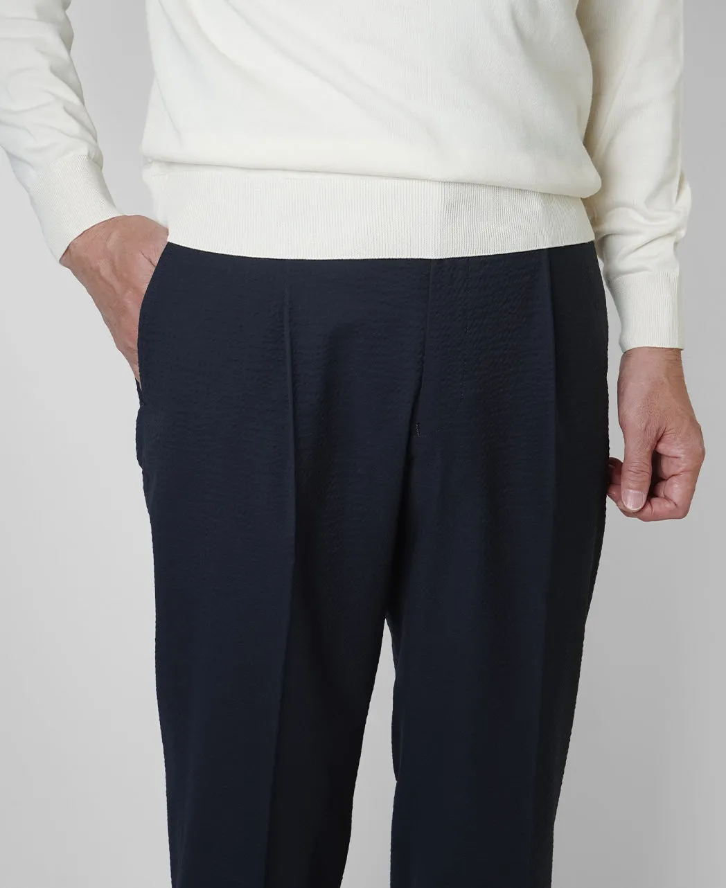Drawcord Slacks Seersucker