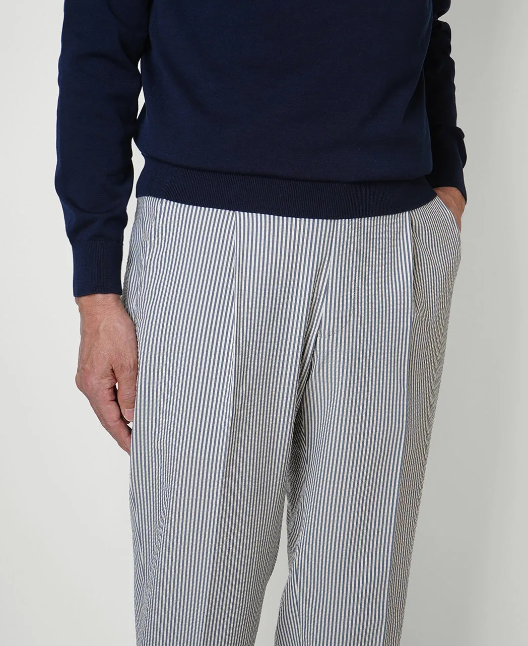 Drawcord Slacks Seersucker
