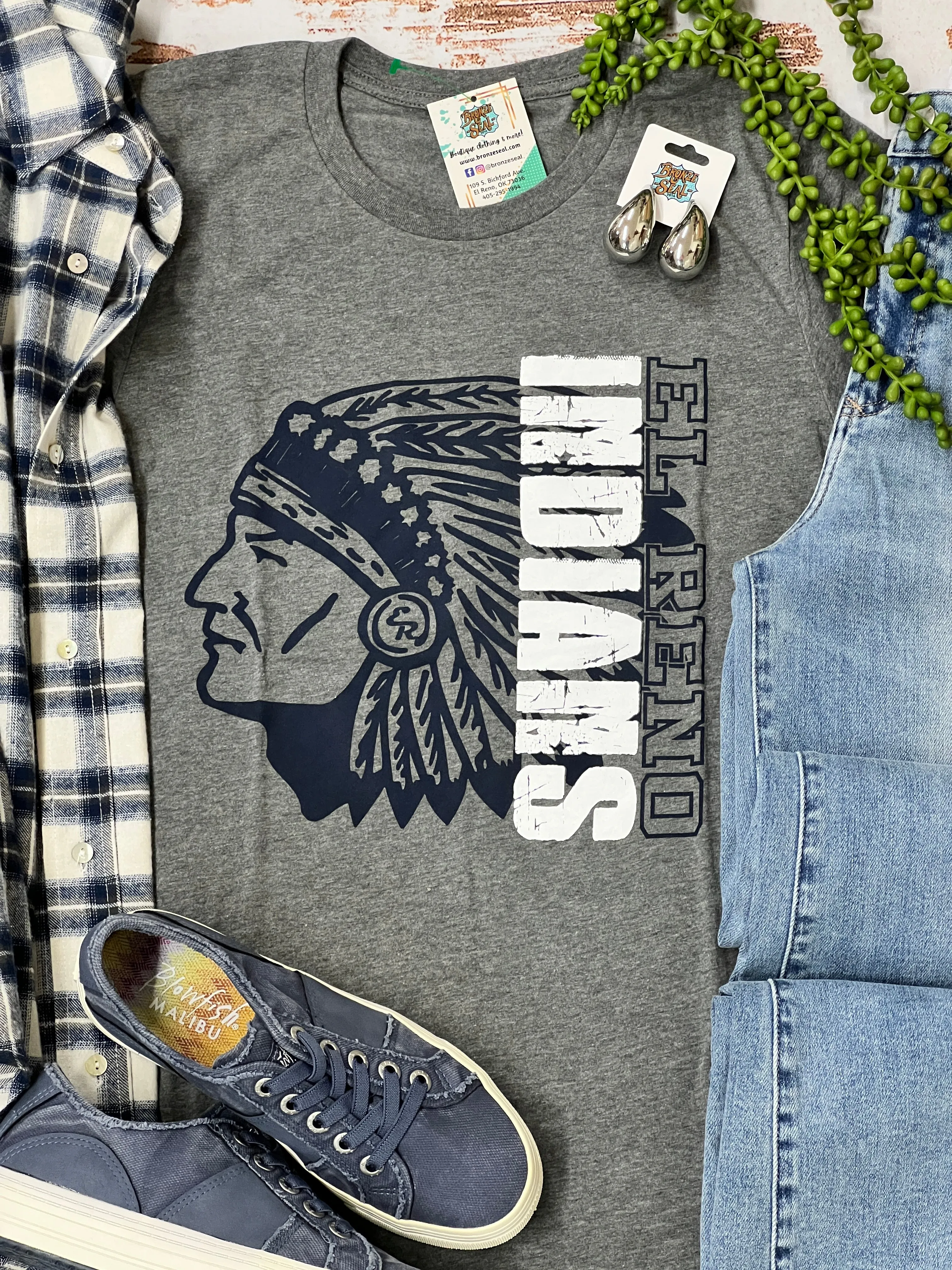 El Reno Indians Headdress Tee