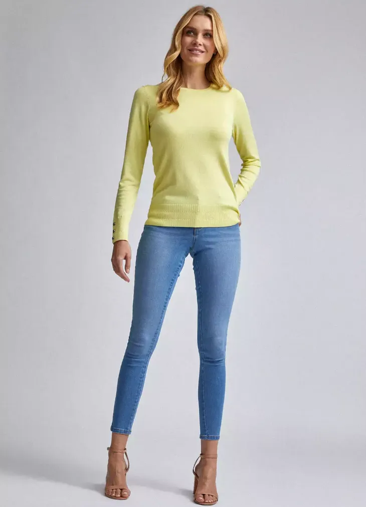Ex Dorothy Perkins Button Cuff Jumper Sweater