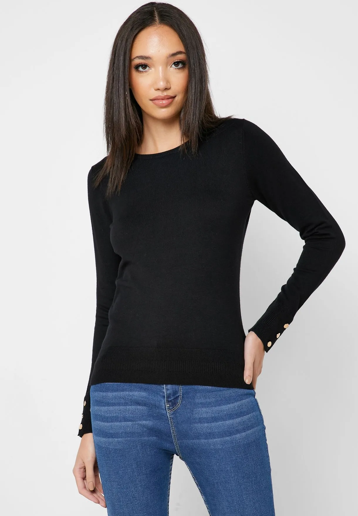 Ex Dorothy Perkins Button Cuff Jumper Sweater