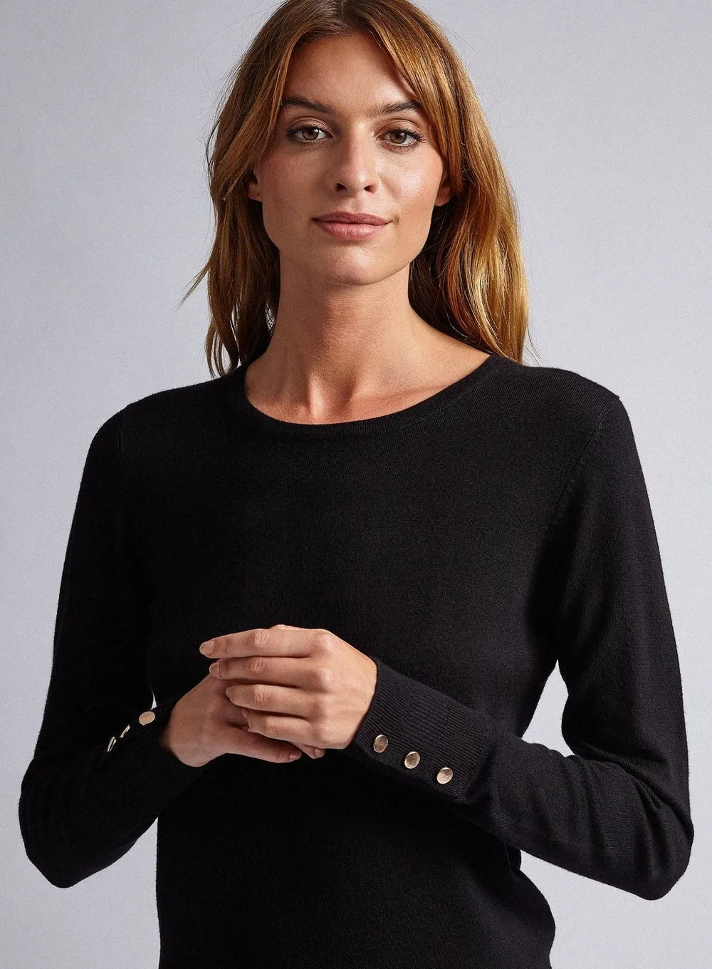 Ex Dorothy Perkins Button Cuff Jumper Sweater