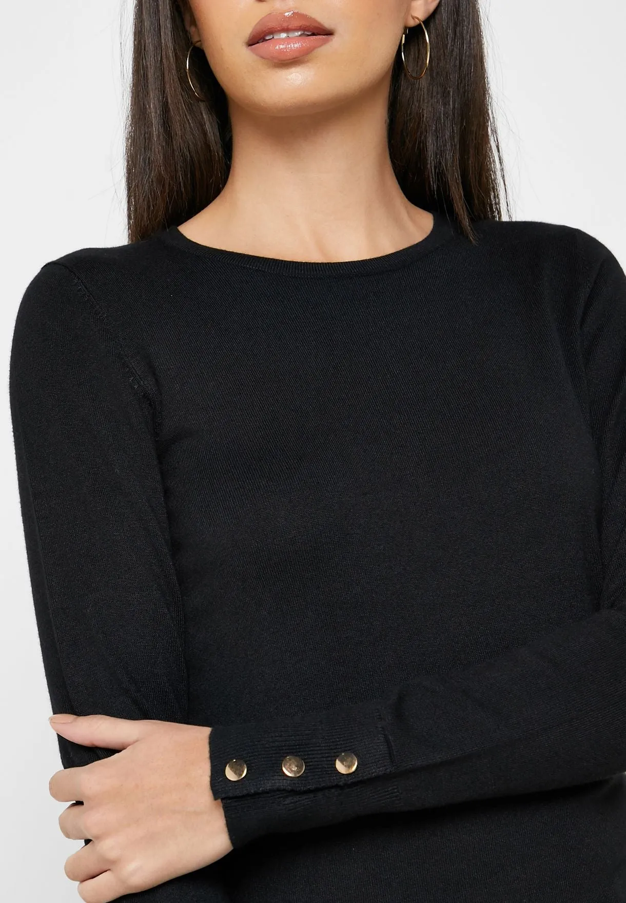 Ex Dorothy Perkins Button Cuff Jumper Sweater