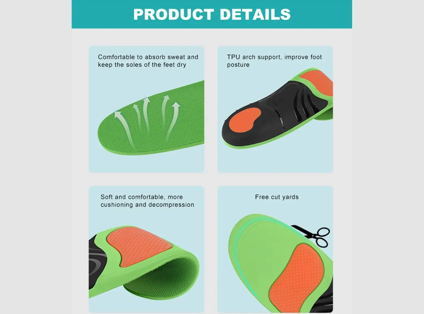 FitVille Breathable Orthopedic Insoles