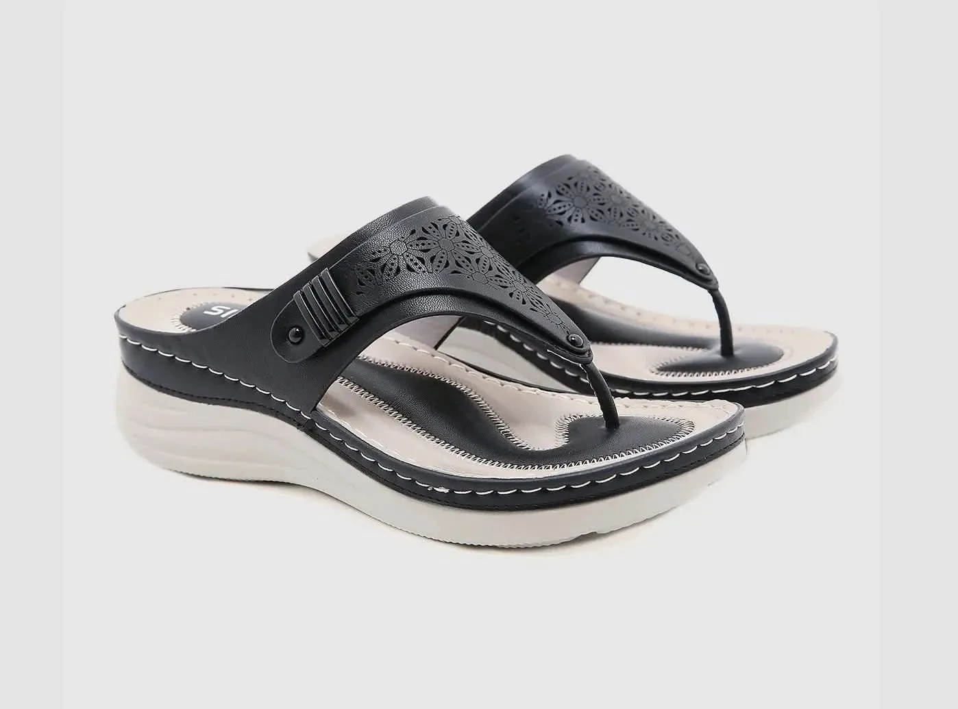 FitVille Women's Wedge Toe Sandals