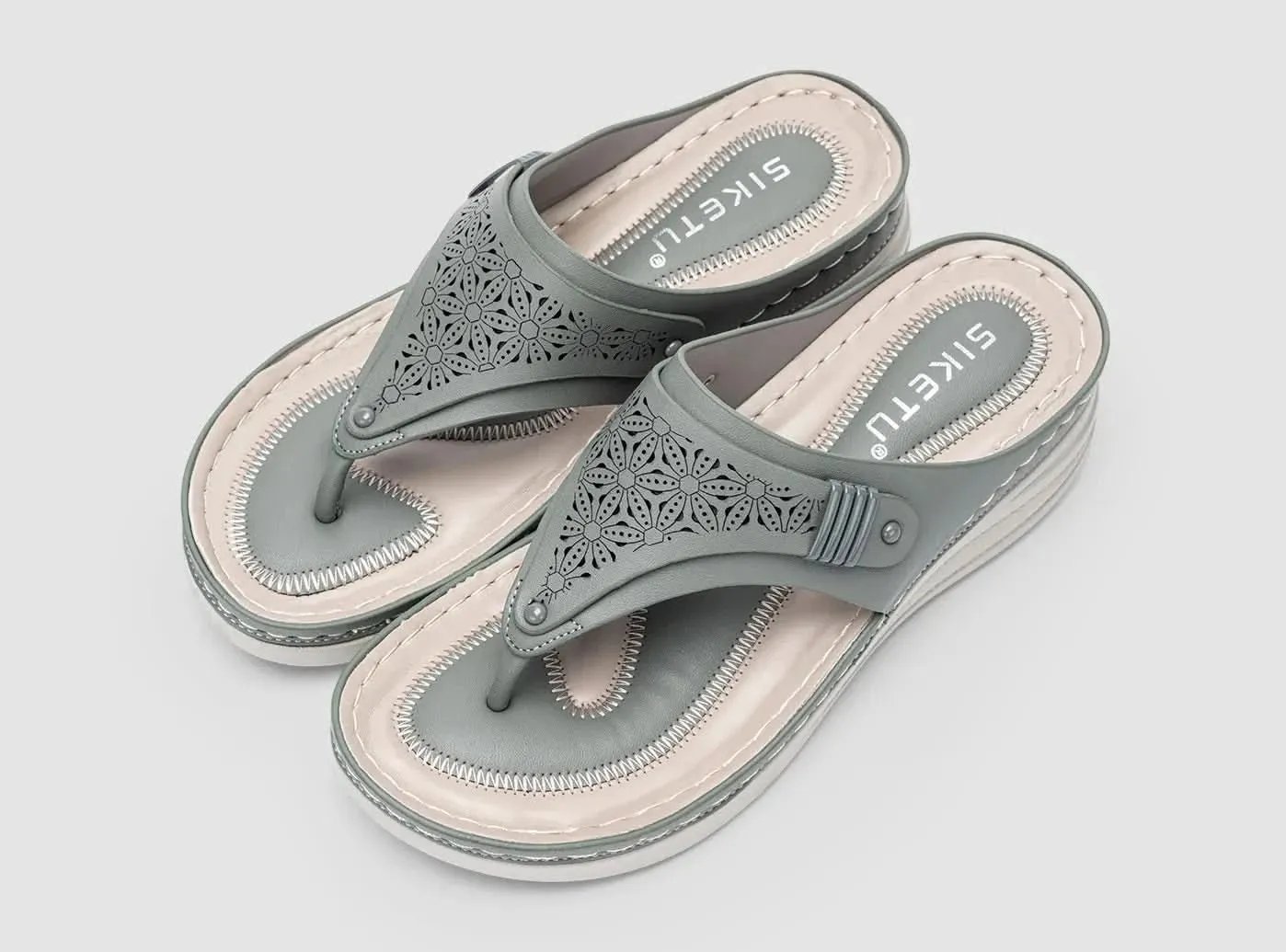FitVille Women's Wedge Toe Sandals