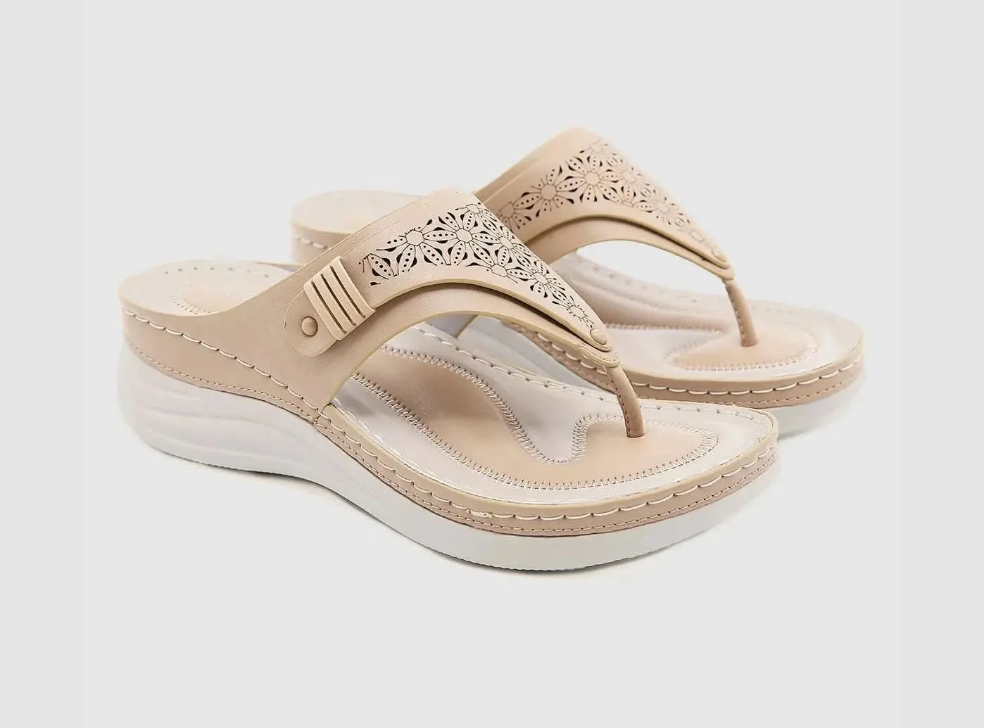 FitVille Women's Wedge Toe Sandals
