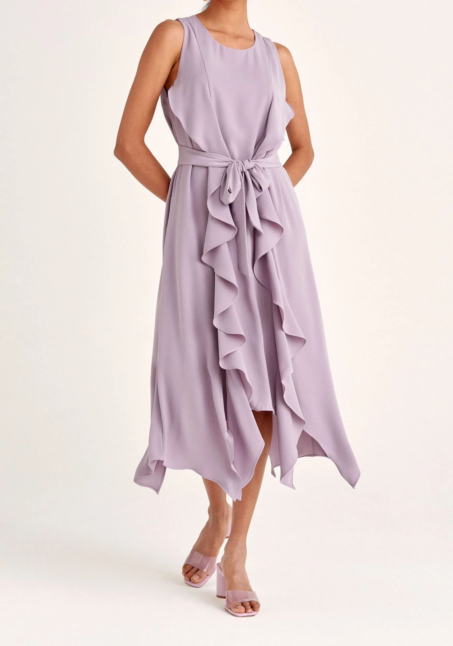 Frilled Belted Dress