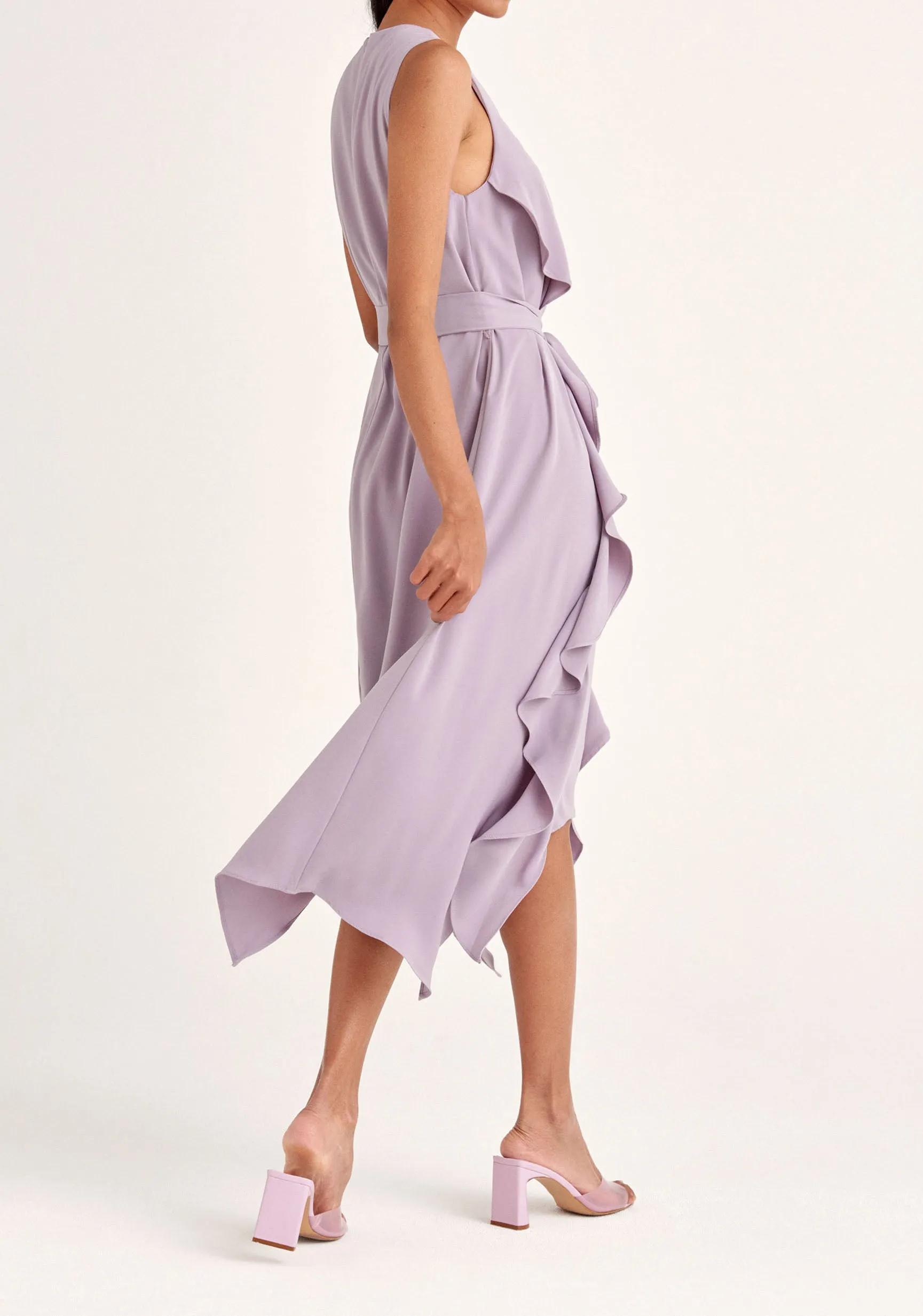 Frilled Belted Dress