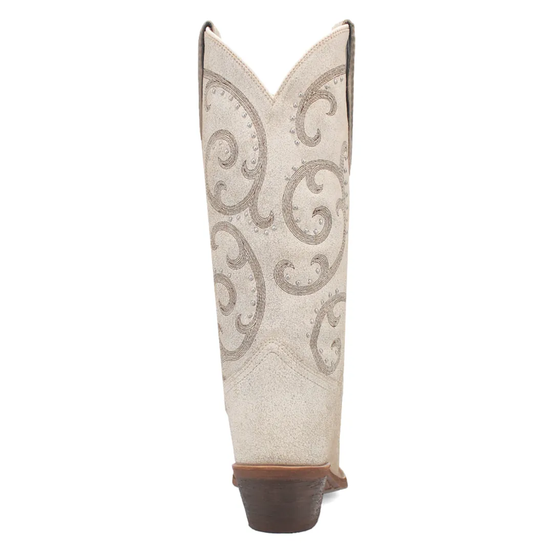 Haisley Leather Boot - Off White/Off White - 52201