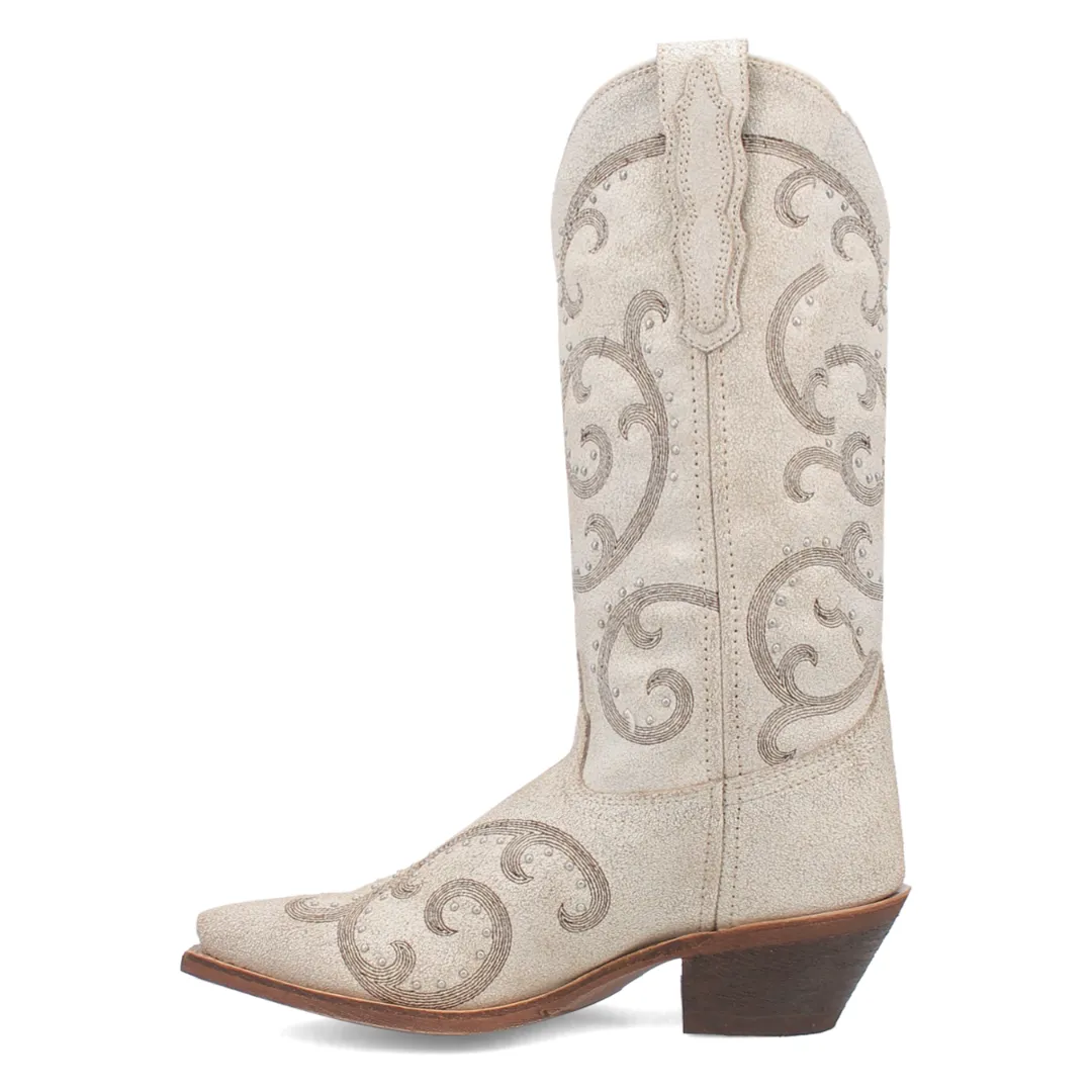 Haisley Leather Boot - Off White/Off White - 52201