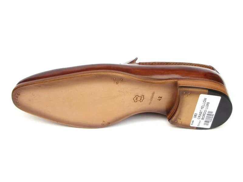 Handgemachte Schuhe aus den Paul Parkman Herren Quaste Loafer Kamel & Braun handbemalt