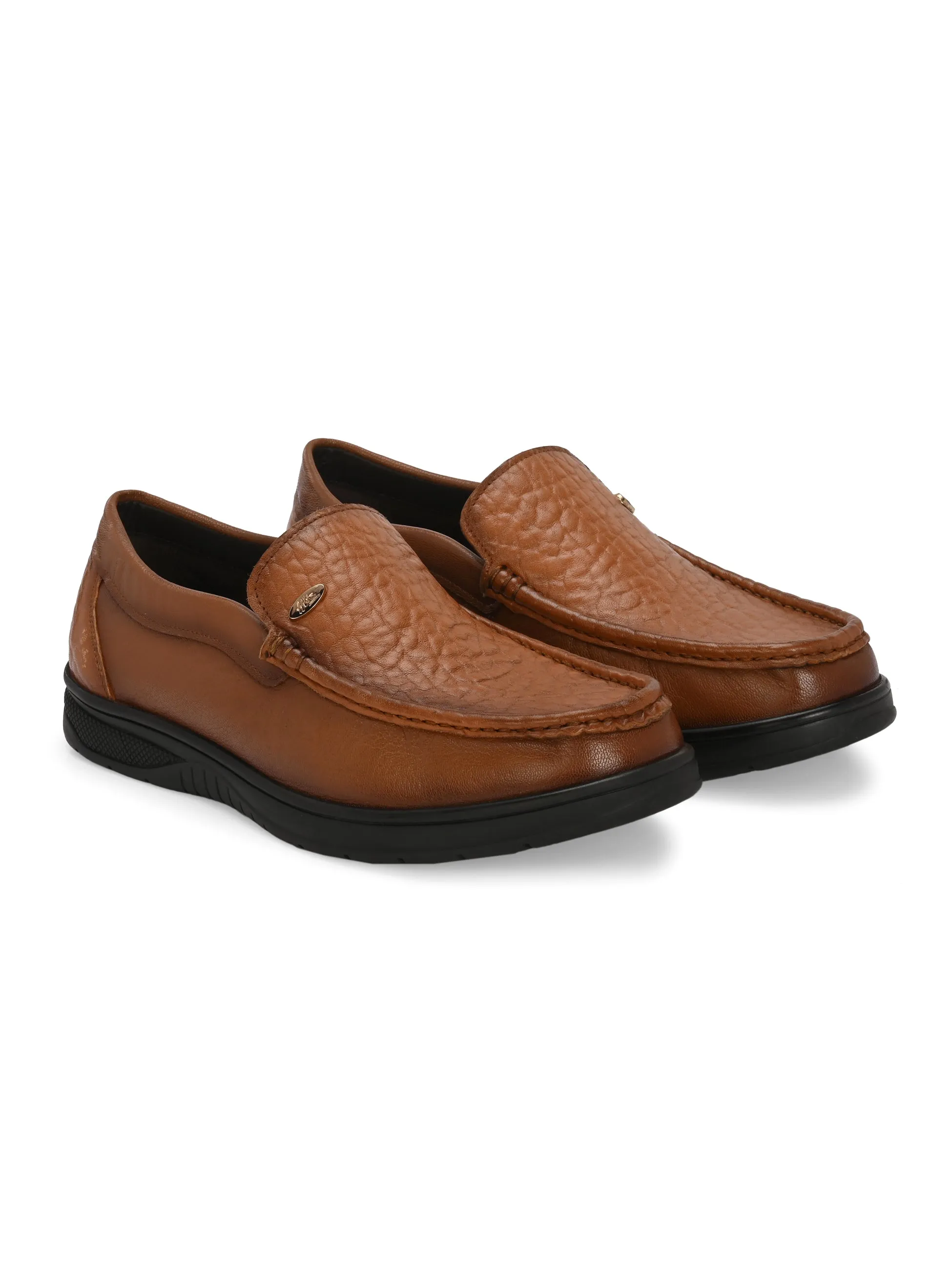 HITZ4551-Men's Tan Leather Formal Shoes