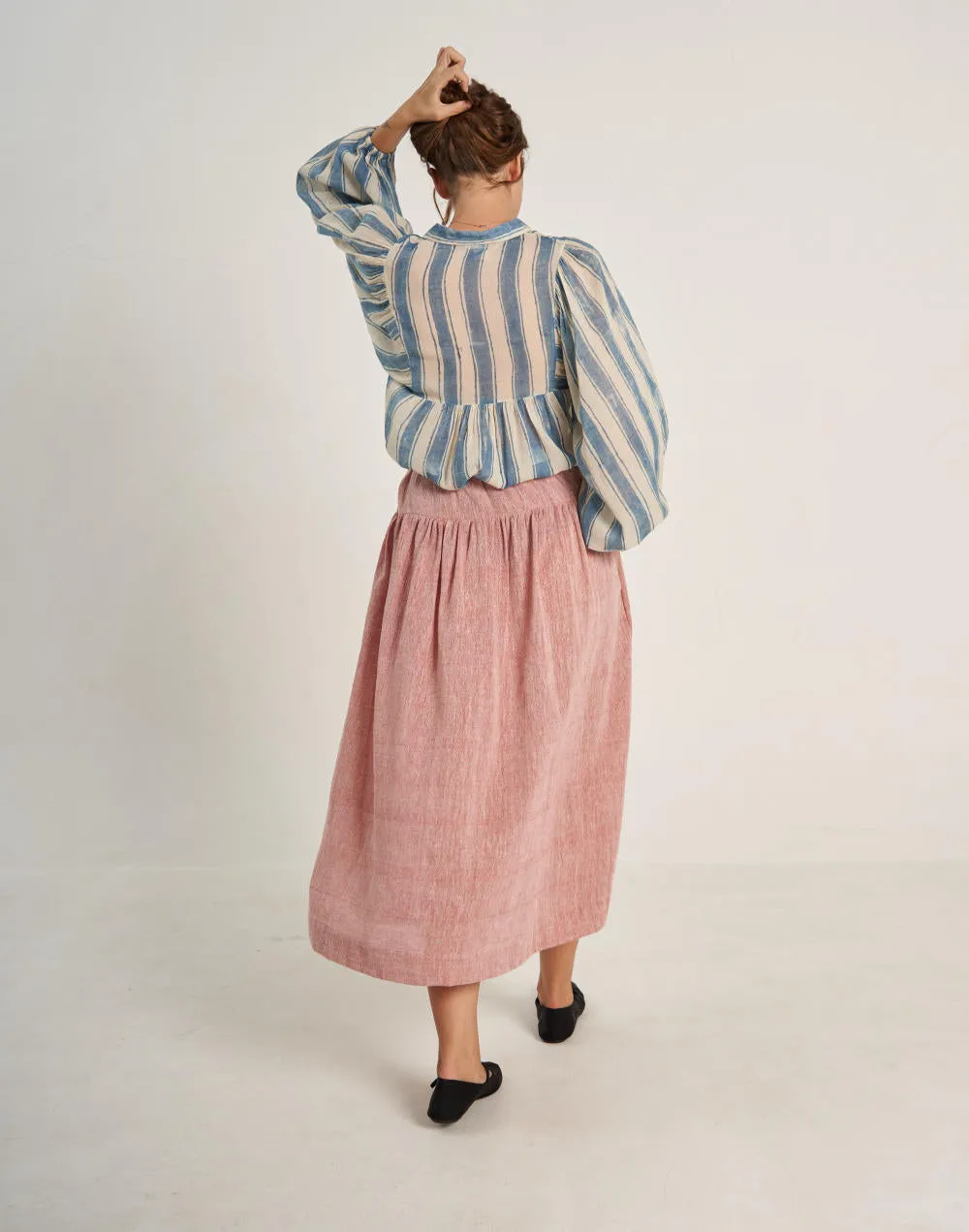 Indigo Striped Oversized Shirt