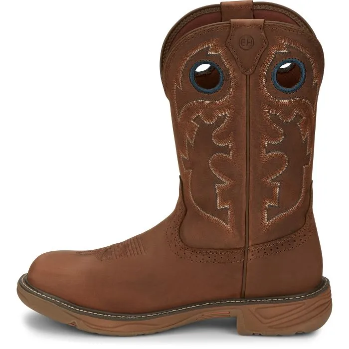 Justin Men's 11" Waterproof Stampede Rush Round Nano Comp Toe Work Boot