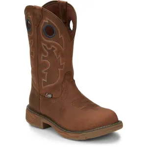 Justin Men's 11" Waterproof Stampede Rush Round Nano Comp Toe Work Boot