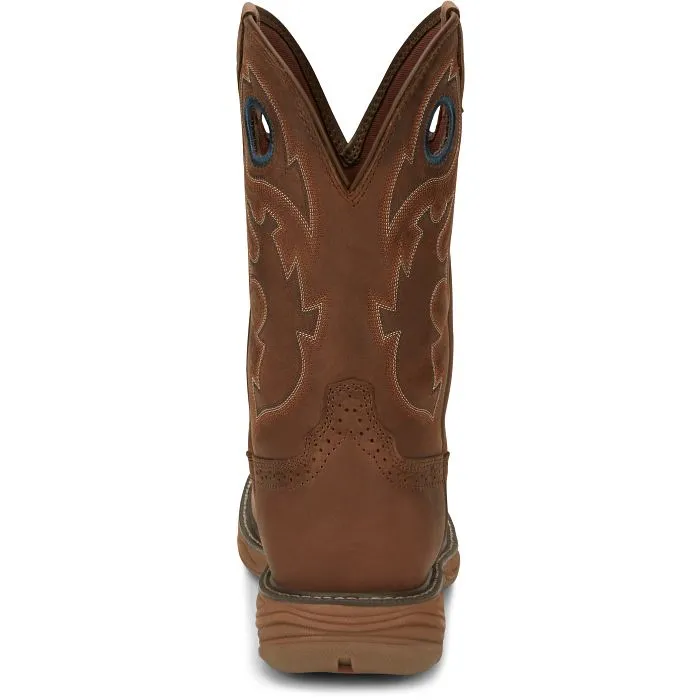 Justin Men's 11" Waterproof Stampede Rush Round Nano Comp Toe Work Boot