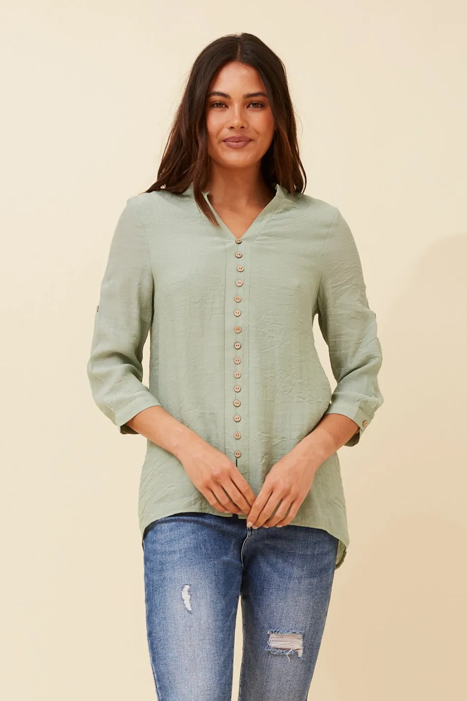 KIMYA ROLL-UP SLEEVE TOP