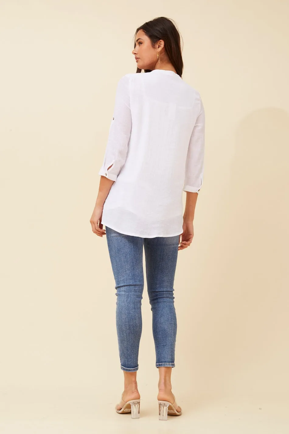 KIMYA ROLL-UP SLEEVE TOP
