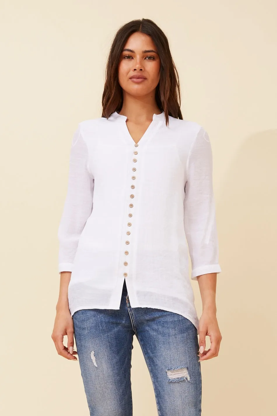 KIMYA ROLL-UP SLEEVE TOP