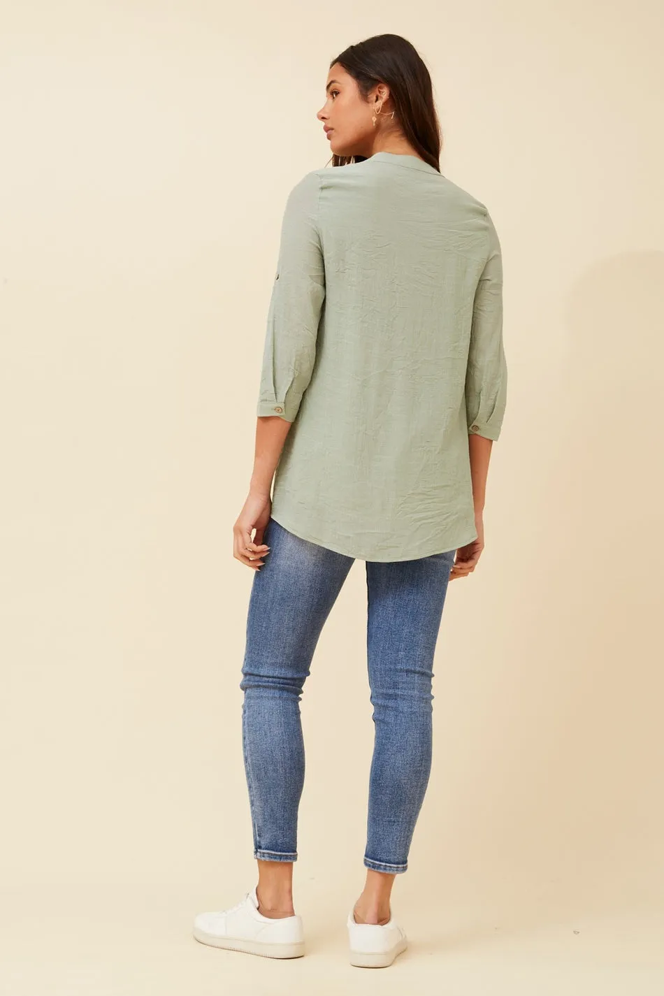 KIMYA ROLL-UP SLEEVE TOP