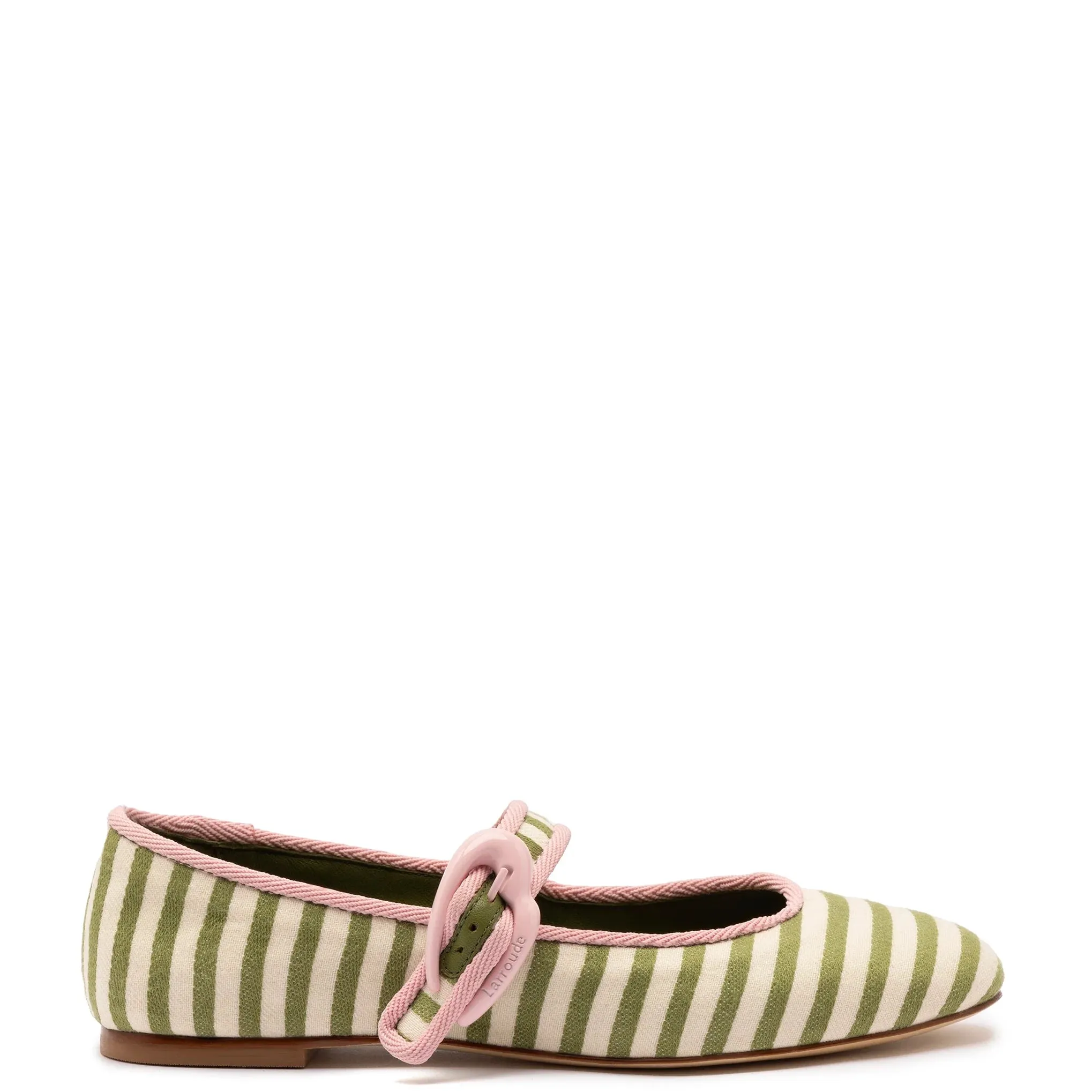 Larroude Verona Ballet Flat In Natural Stripe