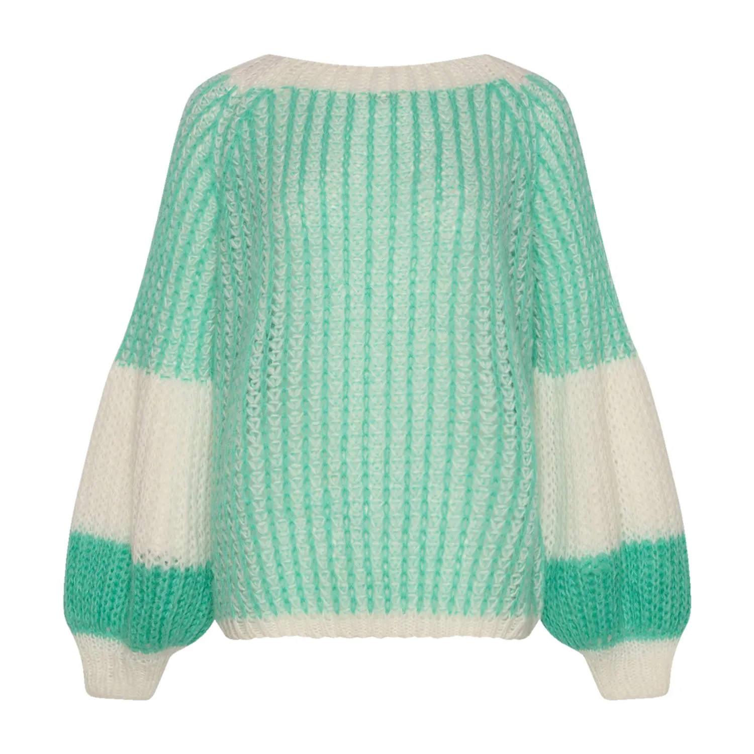 Liana Knit Sweater - Mint/White