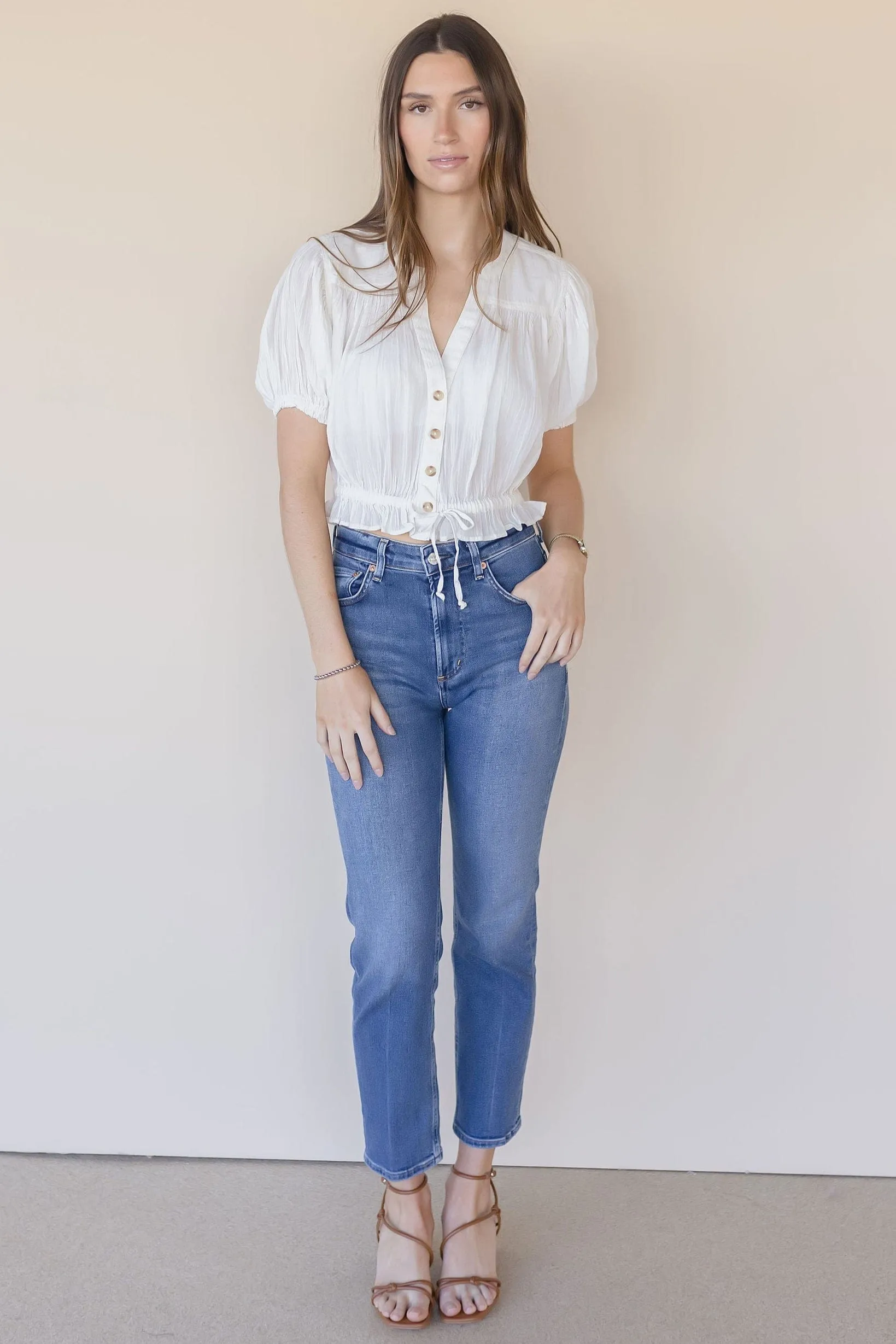 Little Cloud Button Up Crop Top